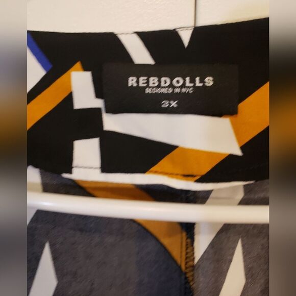 Rebdolls Frankie Tavares Womens Plus 3x Geometric Print Statement Kimono Duster - Picture 9 of 10